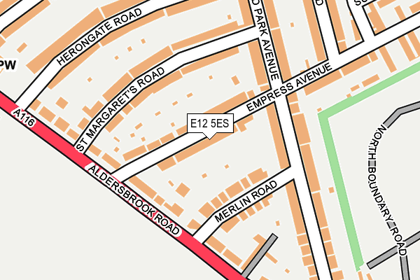 E12 5ES map - OS OpenMap – Local (Ordnance Survey)