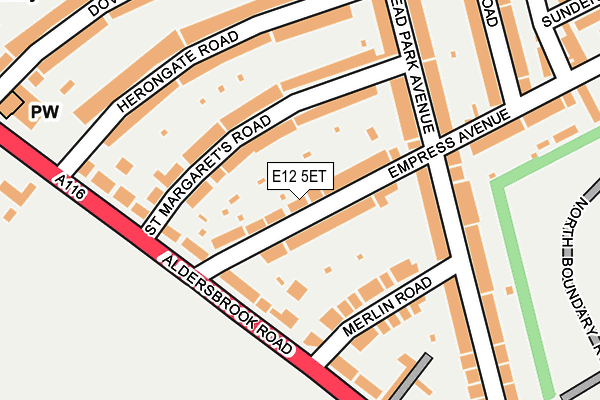 E12 5ET map - OS OpenMap – Local (Ordnance Survey)