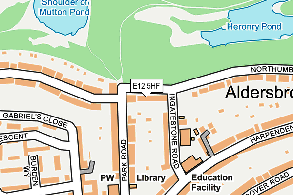 E12 5HF map - OS OpenMap – Local (Ordnance Survey)