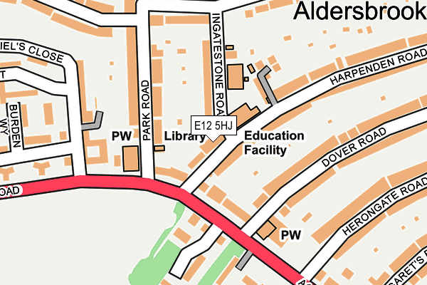 E12 5HJ map - OS OpenMap – Local (Ordnance Survey)