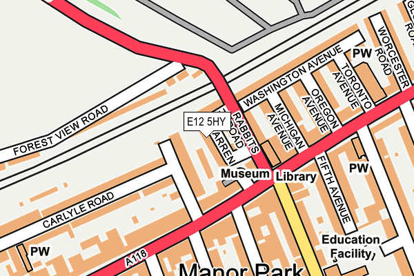 E12 5HY map - OS OpenMap – Local (Ordnance Survey)