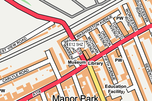 E12 5HZ map - OS OpenMap – Local (Ordnance Survey)