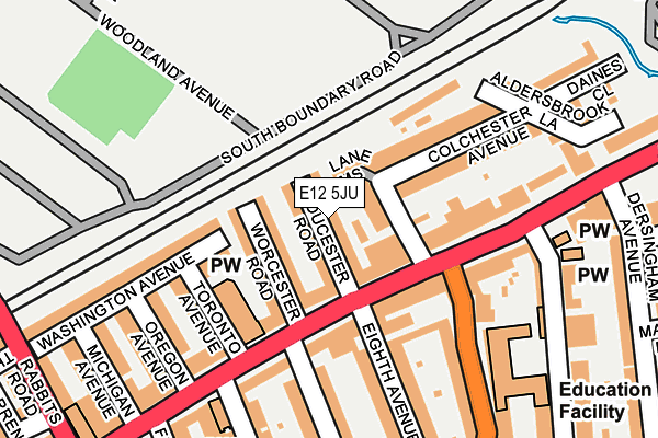 E12 5JU map - OS OpenMap – Local (Ordnance Survey)