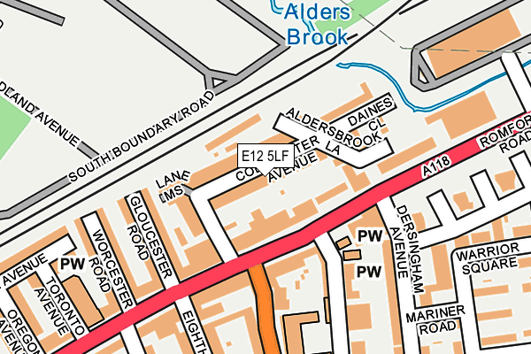 E12 5LF map - OS OpenMap – Local (Ordnance Survey)