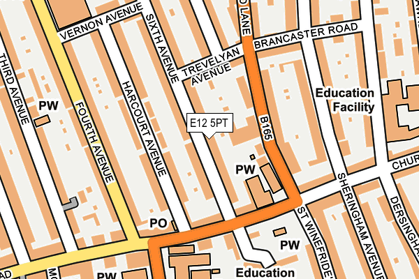 E12 5PT map - OS OpenMap – Local (Ordnance Survey)