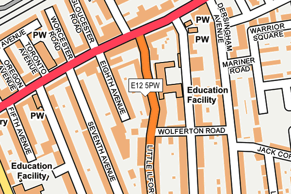 E12 5PW map - OS OpenMap – Local (Ordnance Survey)