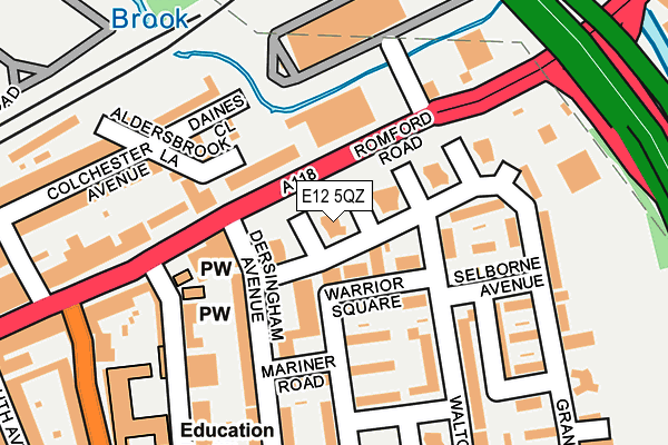 E12 5QZ map - OS OpenMap – Local (Ordnance Survey)
