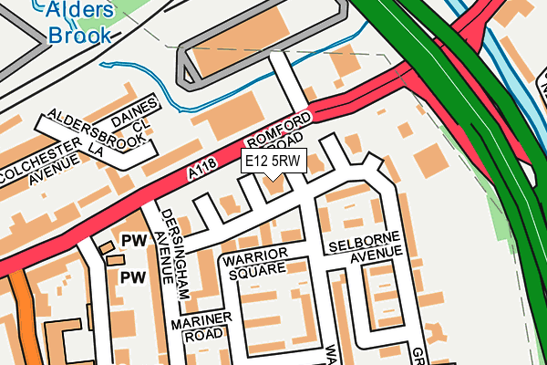 E12 5RW map - OS OpenMap – Local (Ordnance Survey)