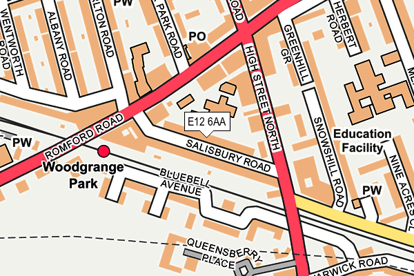 E12 6AA map - OS OpenMap – Local (Ordnance Survey)