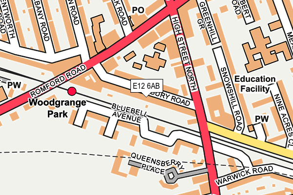 E12 6AB map - OS OpenMap – Local (Ordnance Survey)