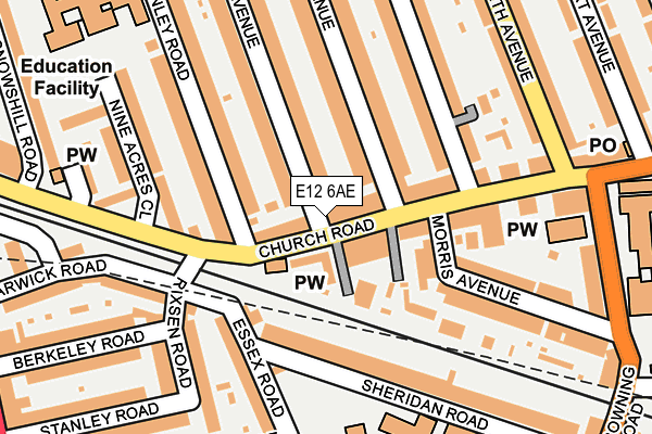 E12 6AE map - OS OpenMap – Local (Ordnance Survey)