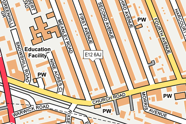 E12 6AJ map - OS OpenMap – Local (Ordnance Survey)