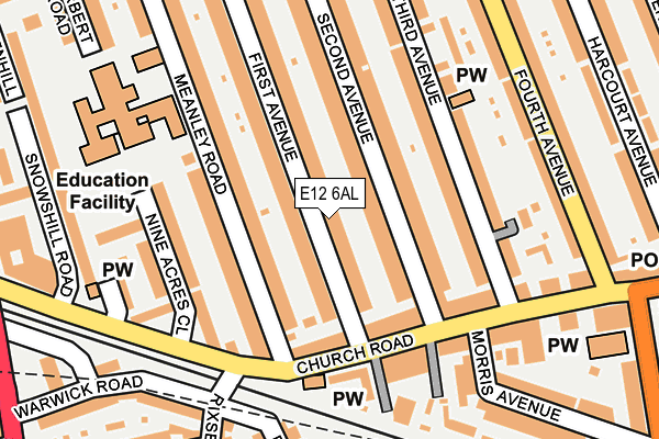 E12 6AL map - OS OpenMap – Local (Ordnance Survey)