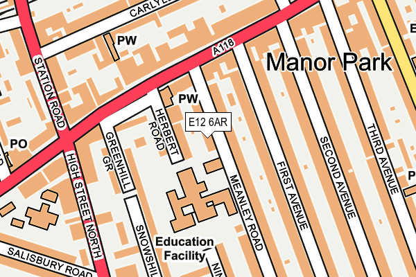 E12 6AR map - OS OpenMap – Local (Ordnance Survey)