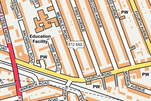 E12 6AS map - OS OpenMap – Local (Ordnance Survey)