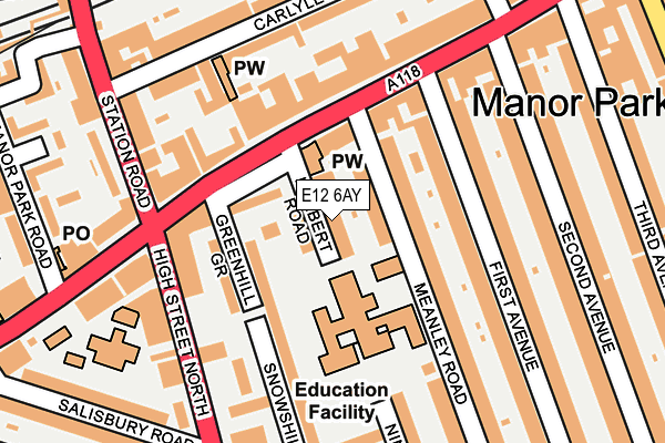 E12 6AY map - OS OpenMap – Local (Ordnance Survey)