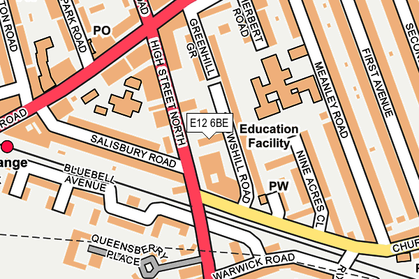 E12 6BE map - OS OpenMap – Local (Ordnance Survey)