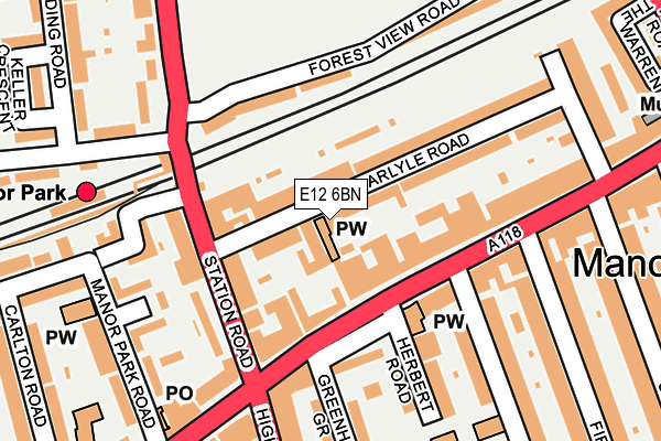 E12 6BN map - OS OpenMap – Local (Ordnance Survey)