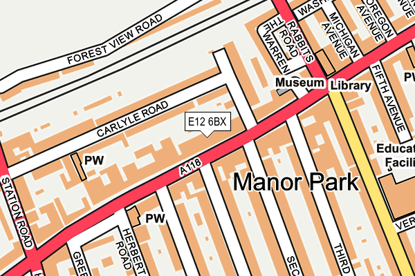 E12 6BX map - OS OpenMap – Local (Ordnance Survey)