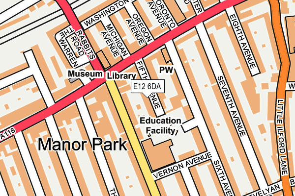 E12 6DA map - OS OpenMap – Local (Ordnance Survey)