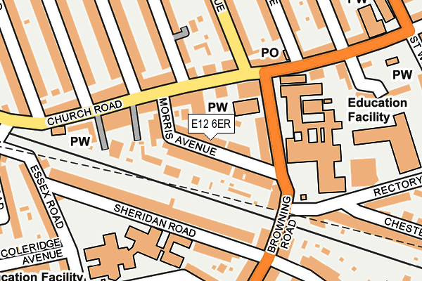 E12 6ER map - OS OpenMap – Local (Ordnance Survey)