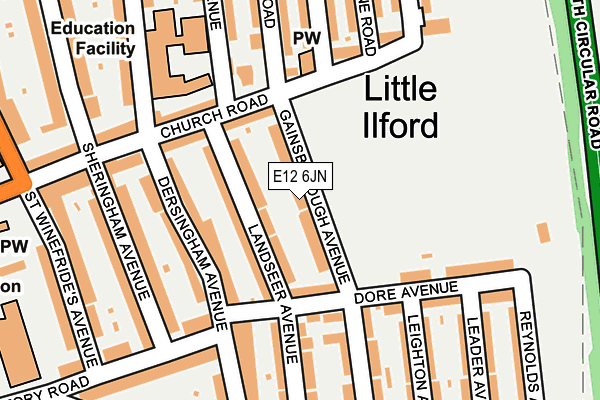 E12 6JN map - OS OpenMap – Local (Ordnance Survey)