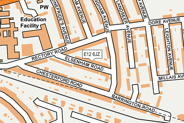 E12 6JZ map - OS OpenMap – Local (Ordnance Survey)