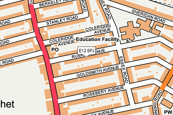 E12 6PJ map - OS OpenMap – Local (Ordnance Survey)