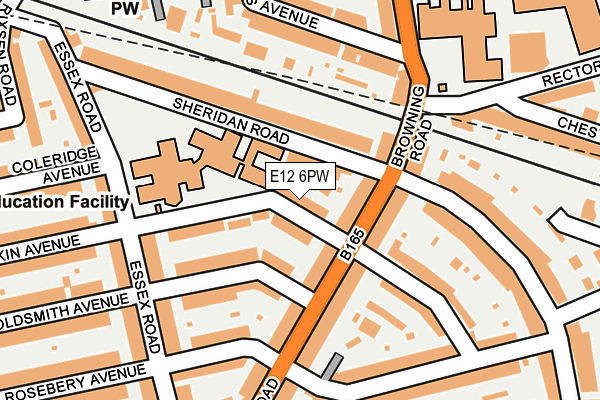 E12 6PW map - OS OpenMap – Local (Ordnance Survey)