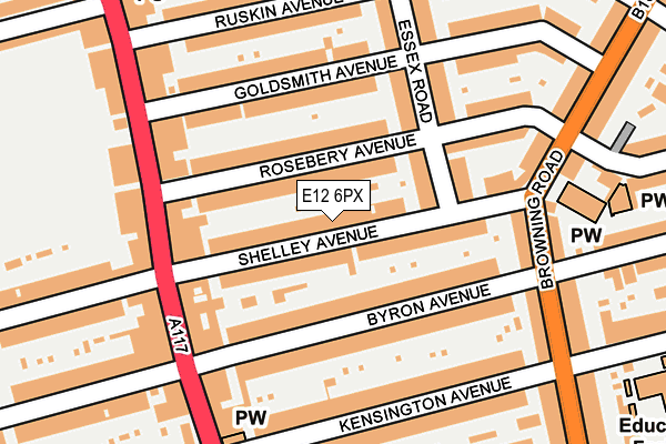 E12 6PX map - OS OpenMap – Local (Ordnance Survey)