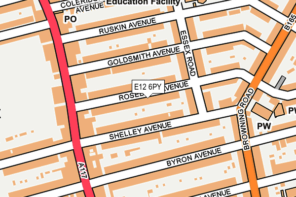 E12 6PY map - OS OpenMap – Local (Ordnance Survey)