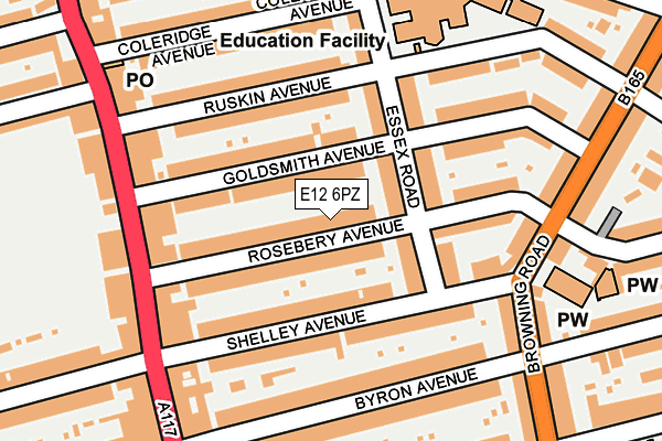 E12 6PZ map - OS OpenMap – Local (Ordnance Survey)