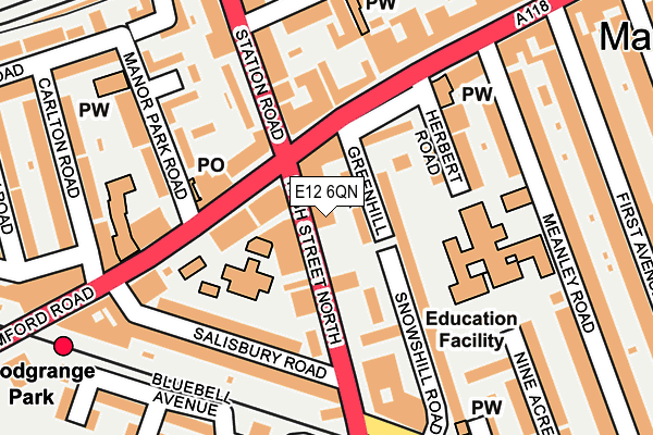 E12 6QN map - OS OpenMap – Local (Ordnance Survey)