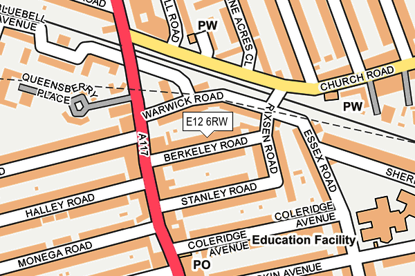 E12 6RW map - OS OpenMap – Local (Ordnance Survey)