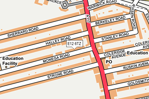 E12 6TZ map - OS OpenMap – Local (Ordnance Survey)