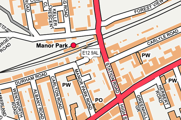 E12 9AL map - OS OpenMap – Local (Ordnance Survey)