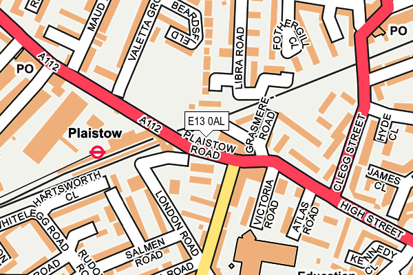 E13 0AL map - OS OpenMap – Local (Ordnance Survey)