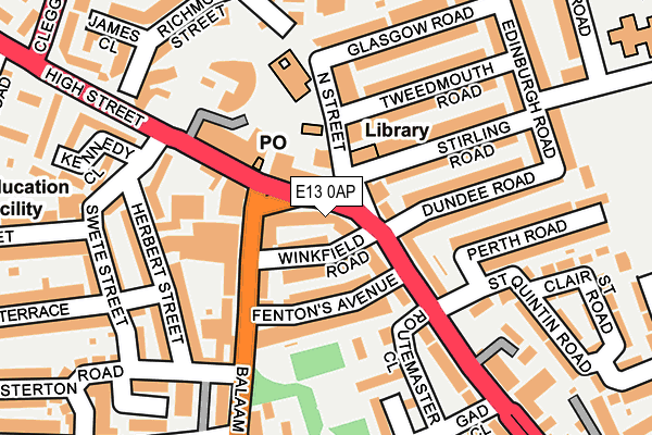 E13 0AP map - OS OpenMap – Local (Ordnance Survey)