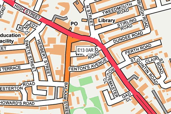 E13 0AR map - OS OpenMap – Local (Ordnance Survey)