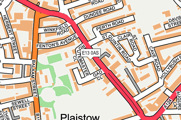 E13 0AS map - OS OpenMap – Local (Ordnance Survey)