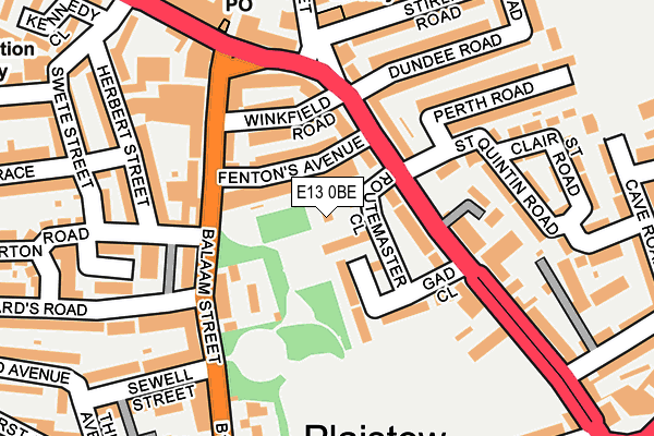 E13 0BE map - OS OpenMap – Local (Ordnance Survey)