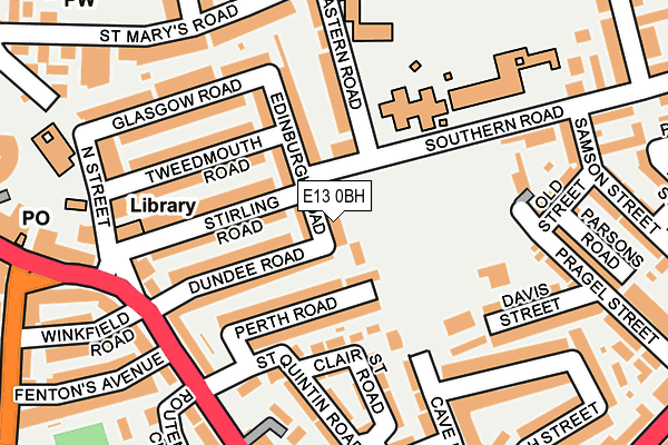 E13 0BH map - OS OpenMap – Local (Ordnance Survey)