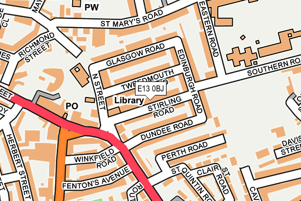 E13 0BJ map - OS OpenMap – Local (Ordnance Survey)