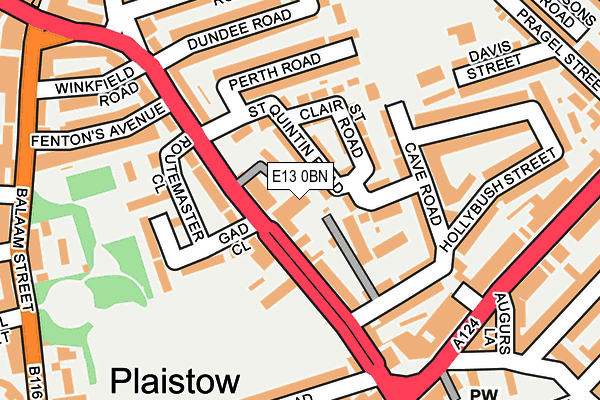 E13 0BN map - OS OpenMap – Local (Ordnance Survey)