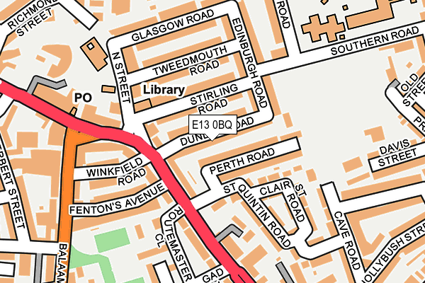 E13 0BQ map - OS OpenMap – Local (Ordnance Survey)