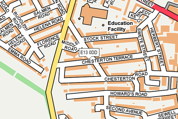 E13 0DD map - OS OpenMap – Local (Ordnance Survey)