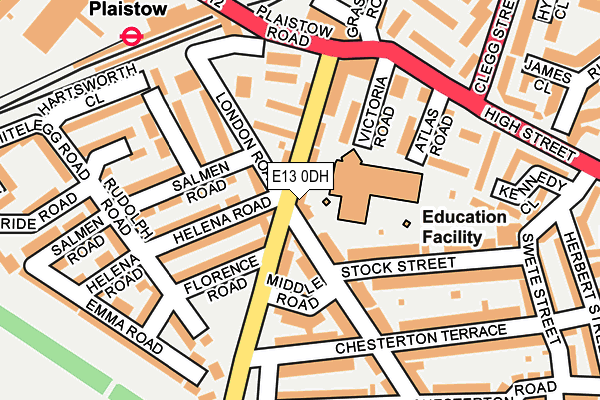 E13 0DH map - OS OpenMap – Local (Ordnance Survey)