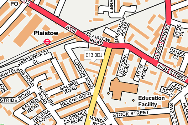 E13 0DJ map - OS OpenMap – Local (Ordnance Survey)