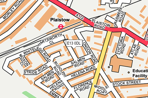 E13 0DL map - OS OpenMap – Local (Ordnance Survey)