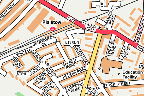 E13 0DN map - OS OpenMap – Local (Ordnance Survey)